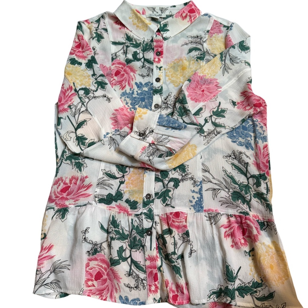 Floral Button-Up Blouse - Multicolor - Picture 5 of 8